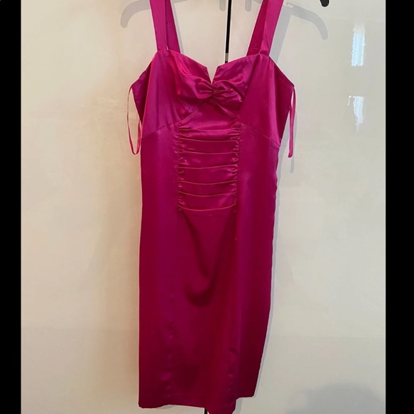 NEWPORT NEWS XS HOT PINK DRESS - Picture 1 of 6